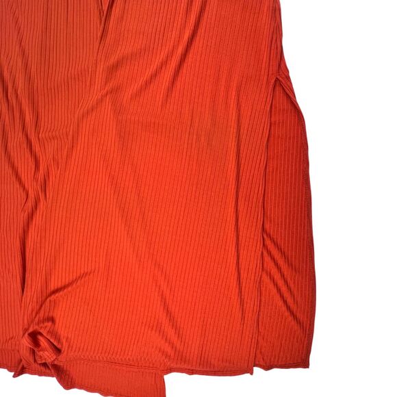 LulaRoe Ribbed Knit Duster Medium Boho Vest Flowy Open Front Side Slits Topper - Picture 5 of 11